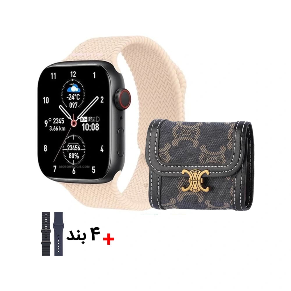 ساعت هوشمند اسمارت HK98 Pro Plus همراه با 4 بند و کیف کارتی