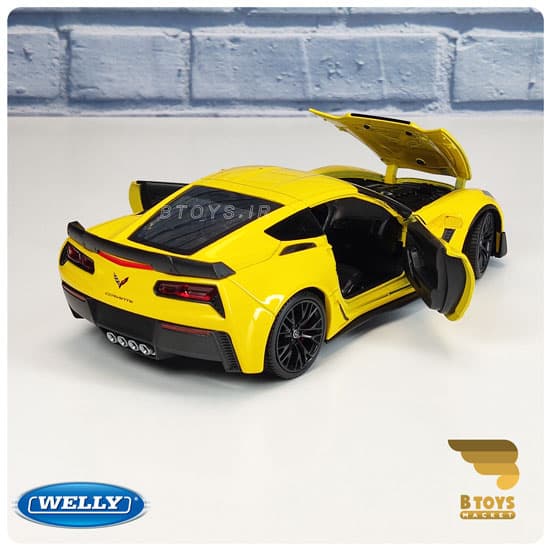 ماکت ماشین شورولت کوروت زد 06 2017 زرد ویلی(Chevrolet Corvette Z06 2017 welly) — تصویر ۲