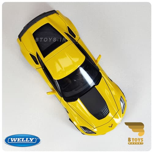 ماکت ماشین شورولت کوروت زد 06 2017 زرد ویلی(Chevrolet Corvette Z06 2017 welly) — تصویر ۴
