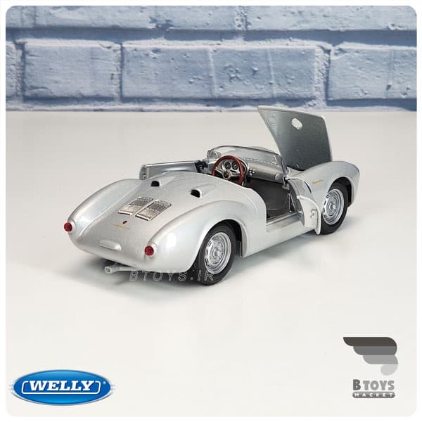 ماکت ماشین پورشه اسپایدر 550 نقره ای ویلی(Porsche 550 Spyder welly) — تصویر ۲