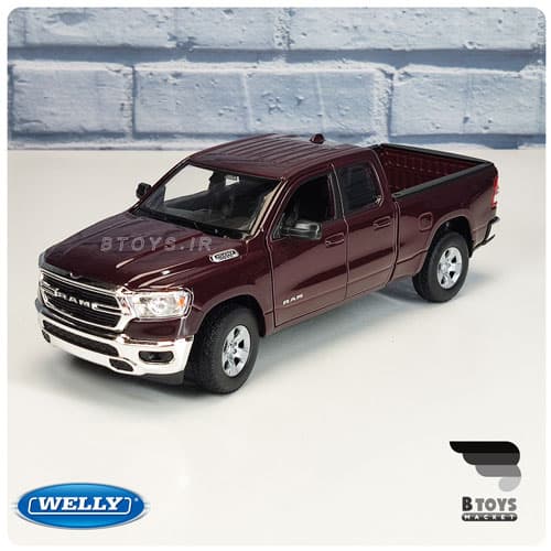 ماکت ماشین رام 1500 2019 زرشکی ویلی(Ram 1500 2019 welly)
