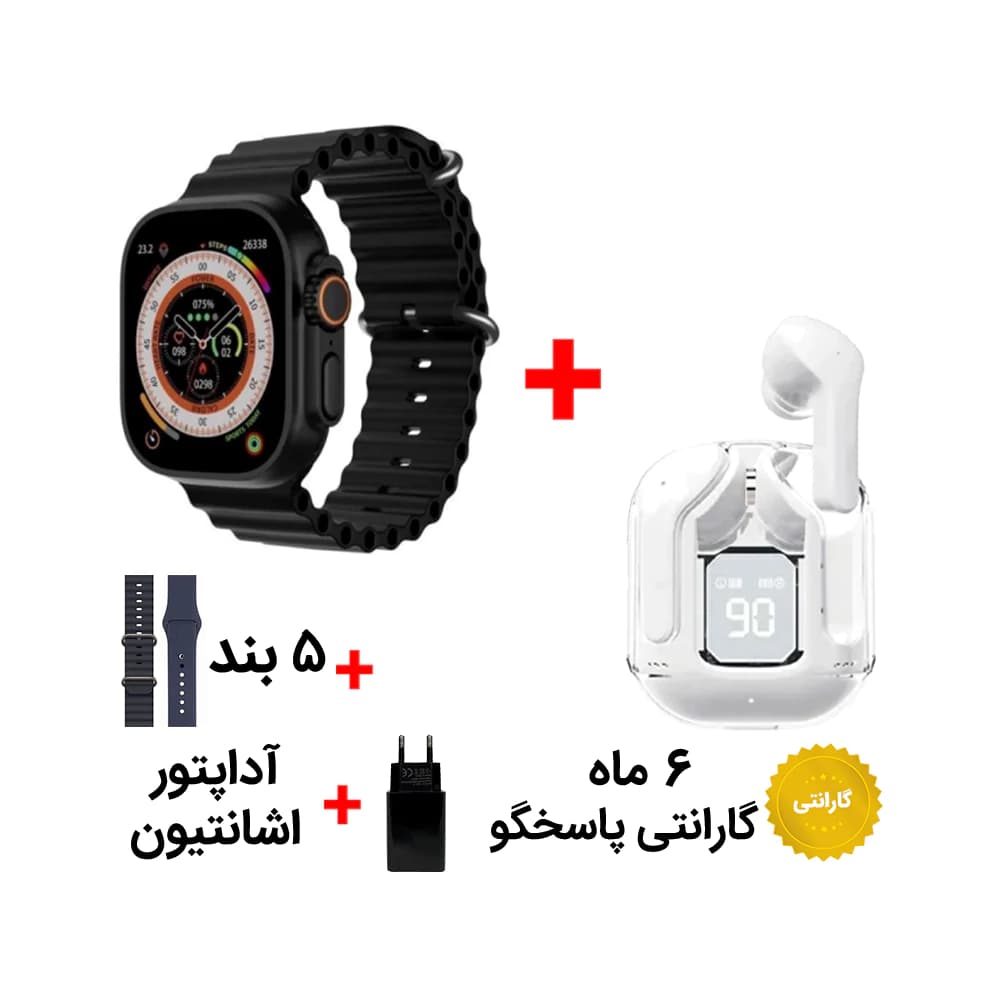 ساعت هوشمند اپل Wisme WS-X19 Ultra 3 با 5 بند و ایرپاد