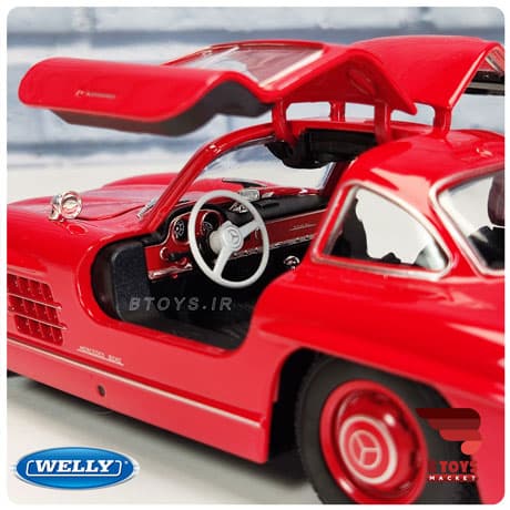 ماکت مرسدس بنز 300 اس ال قرمز ویلی(Mercedes benz 300sl welly) — تصویر ۴