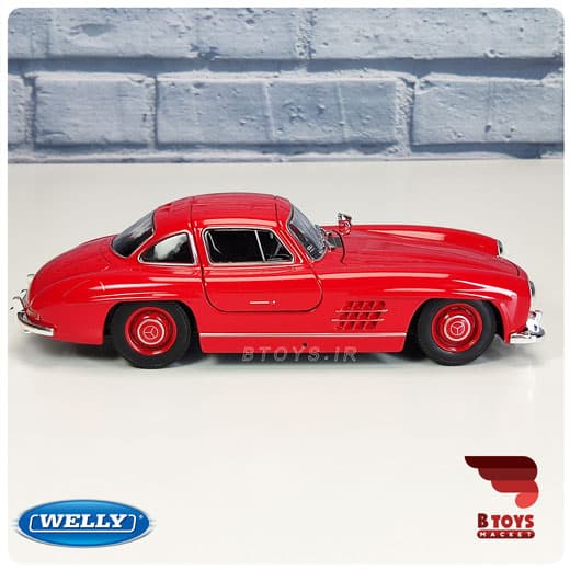 ماکت مرسدس بنز 300 اس ال قرمز ویلی(Mercedes benz 300sl welly) — تصویر ۳