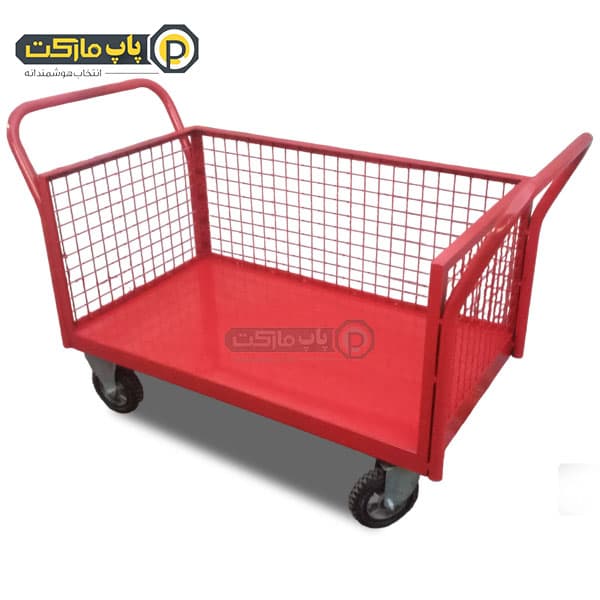 گاری دستی ترولی سفارشی 120 در 80 دو دسته فنس دار کد-616