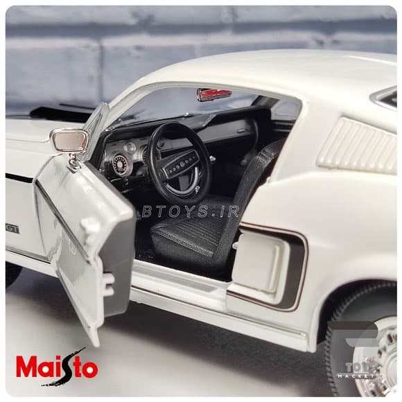 ماکت فورد موستانگ جی تی 1967 سفید مایستو(Ford mustang GT 1967 Maisto) — تصویر ۷