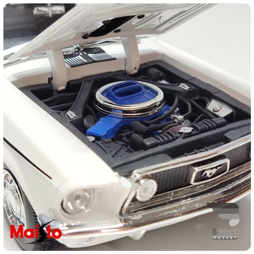 ماکت فورد موستانگ جی تی 1967 سفید مایستو(Ford mustang GT 1967 Maisto) — تصویر ۶