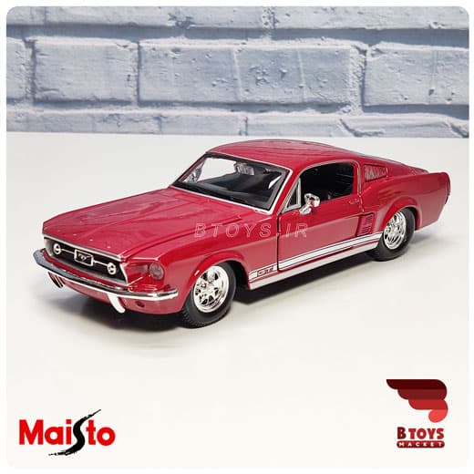 ماکت فورد موستانگ جی تی 1967زرشکی(Ford Mustang GT Maisto)