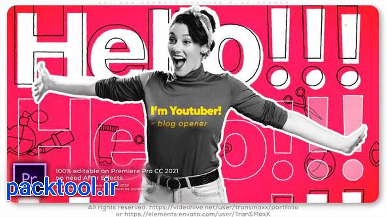 دانلود پروژه آماده پریمیر اوپنر کانال یوتیوب Youtube Blog Opener