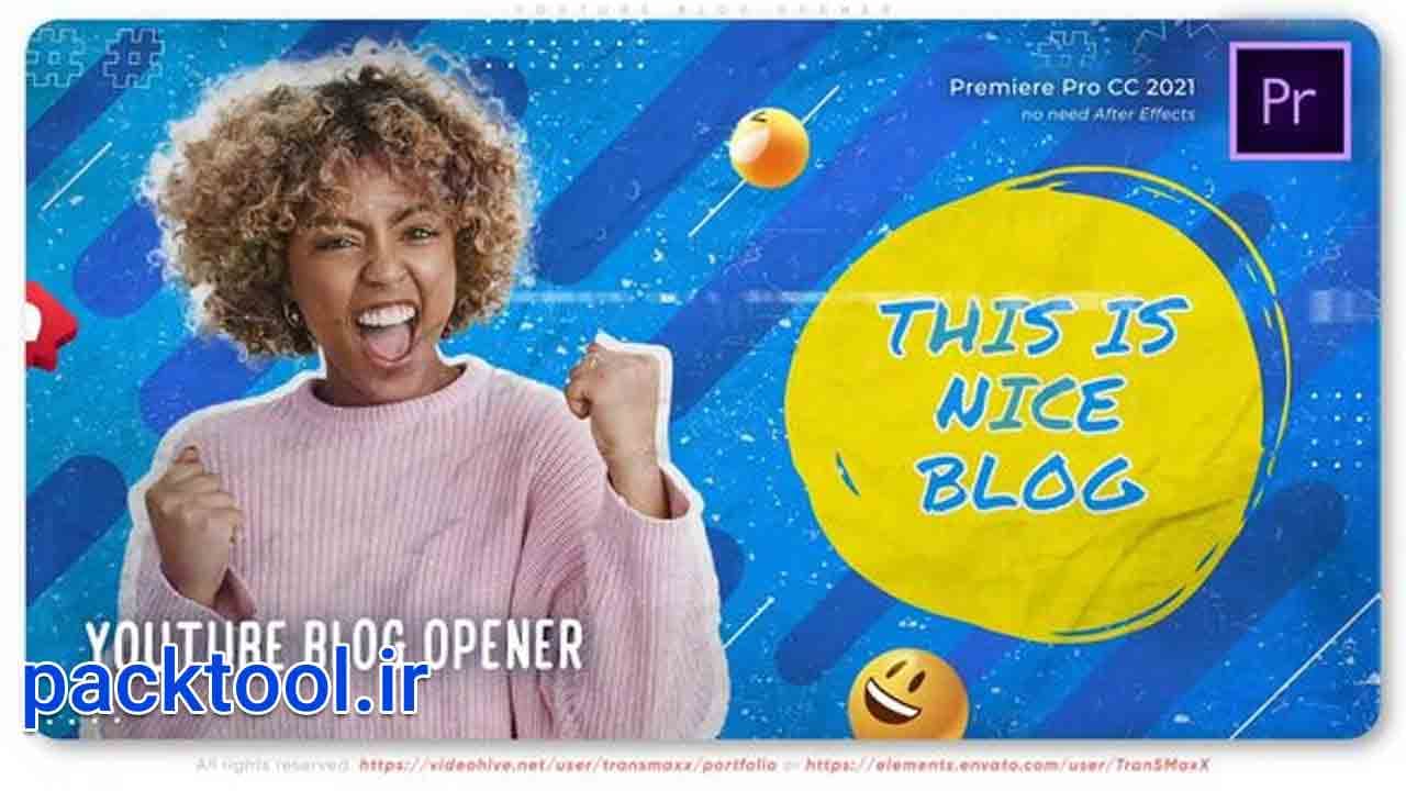 دانلود پروژه آماده پریمیر پرو اوپنر یوتیوب Youtube Blog Opener