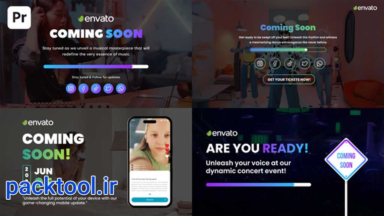 دانلود پروژه آماده پریمیر پرو افتتاحیه بزودی Coming Soon Overlay — تصویر ۲