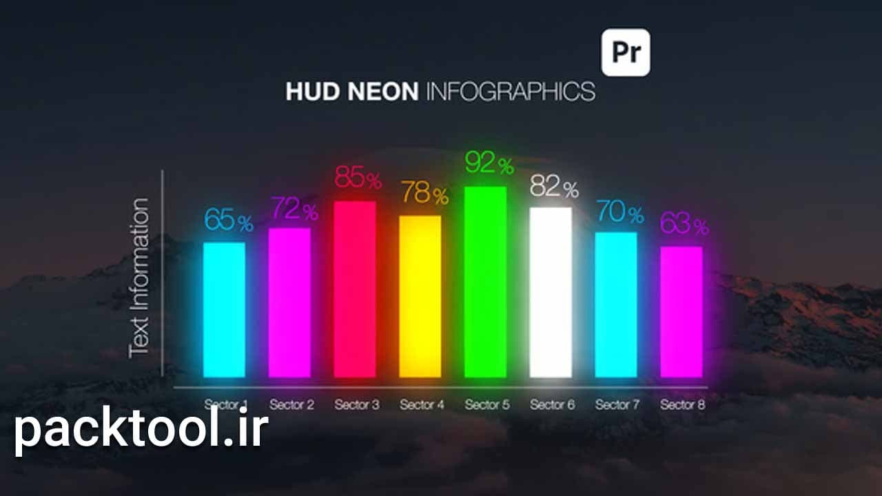 دانلود پروژه آماده پریمیر پرو اینفوگرافیک نئونی HUD Neon Infographics