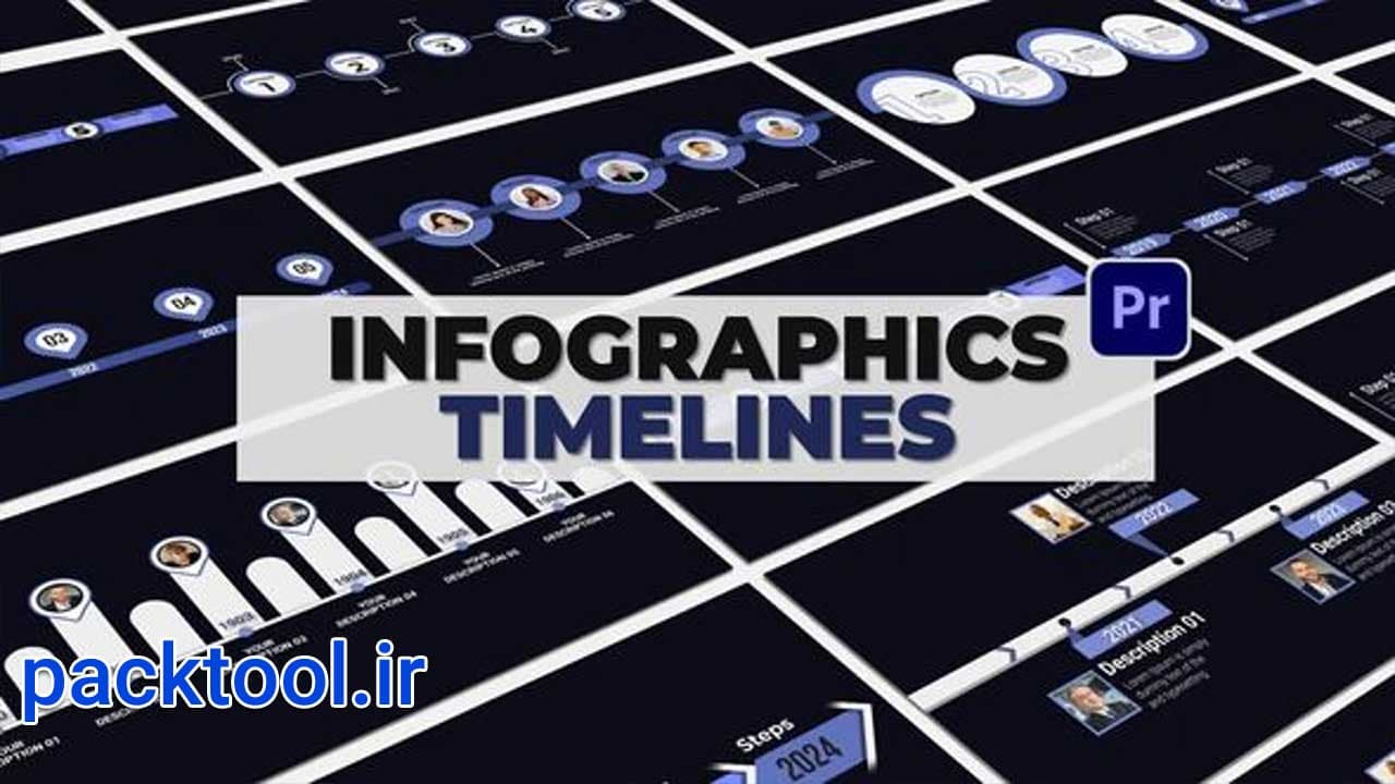 دانلود پروژه آماده پریمیر اینفوگرافیک تایم لاین Infographics Timelines