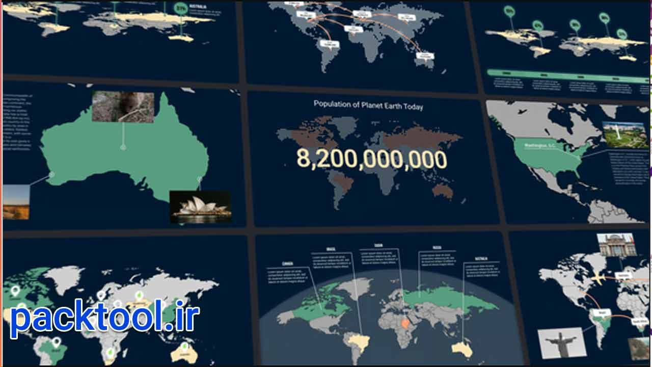 دانلود پروژه پریمیر اینفوگرافیک نقشه Infographics Map
