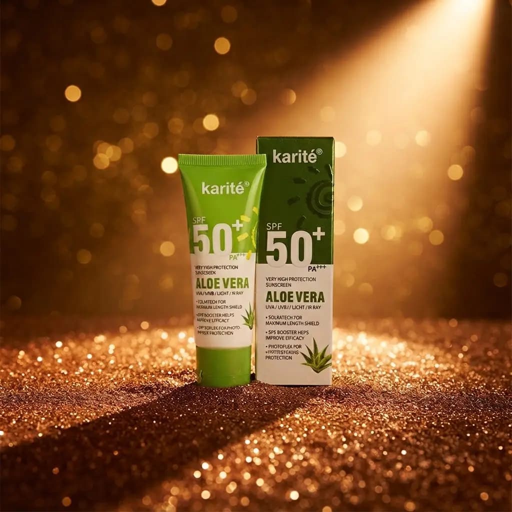ضد آفتاب بی رنگ آلوئه ورا کاریته KARITE SPF50 — تصویر ۲
