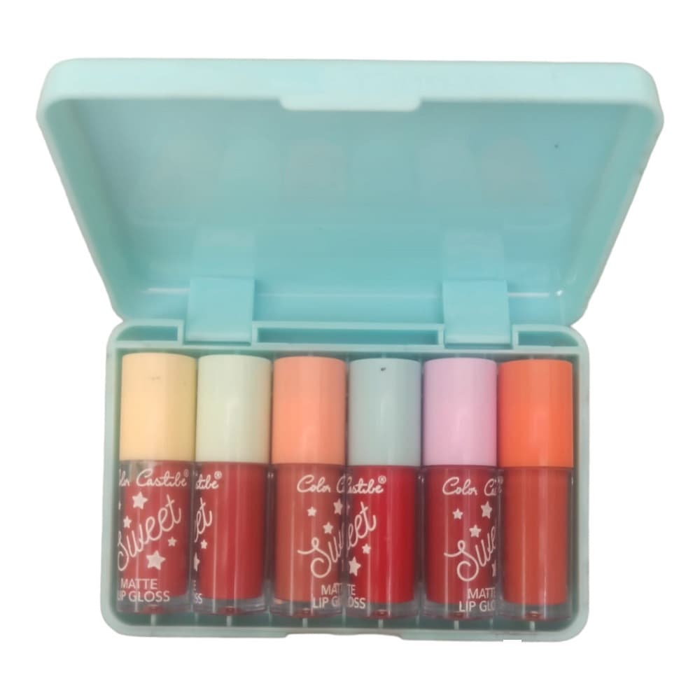 پک رژ لب مینی مایع 6 عددی color castile کد 01