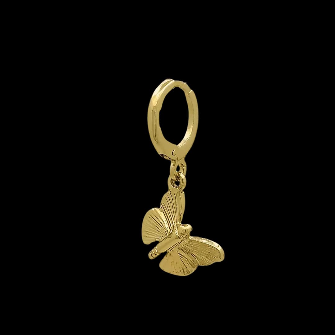 گوشواره آویز پروانه (Butterfly Charm Mini Hoop Earrings) — تصویر ۳