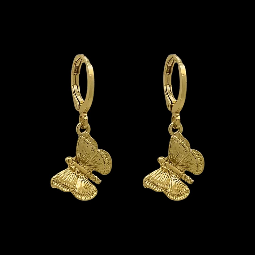 گوشواره آویز پروانه (Butterfly Charm Mini Hoop Earrings)