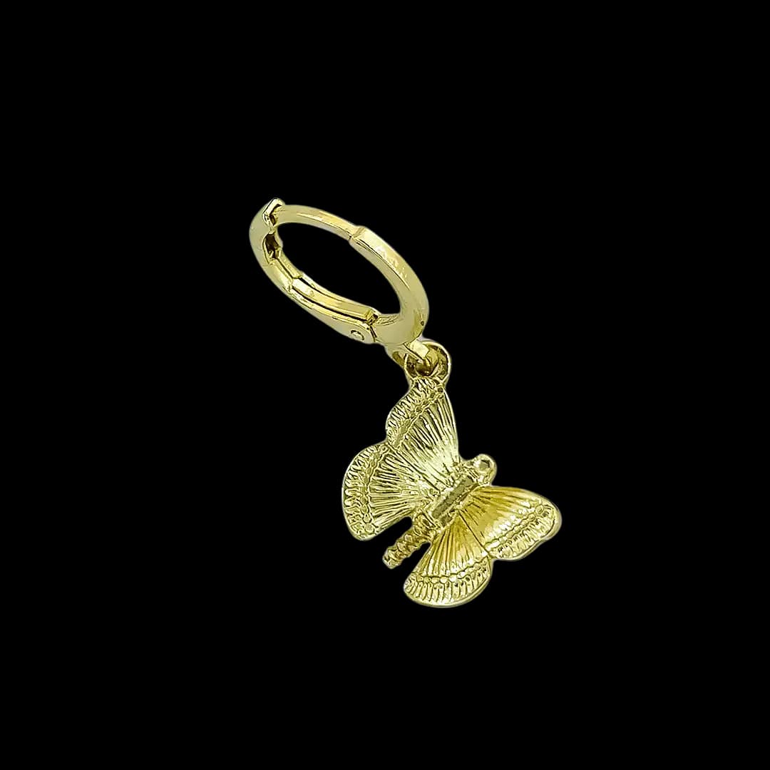 گوشواره آویز پروانه (Butterfly Charm Mini Hoop Earrings) — تصویر ۵