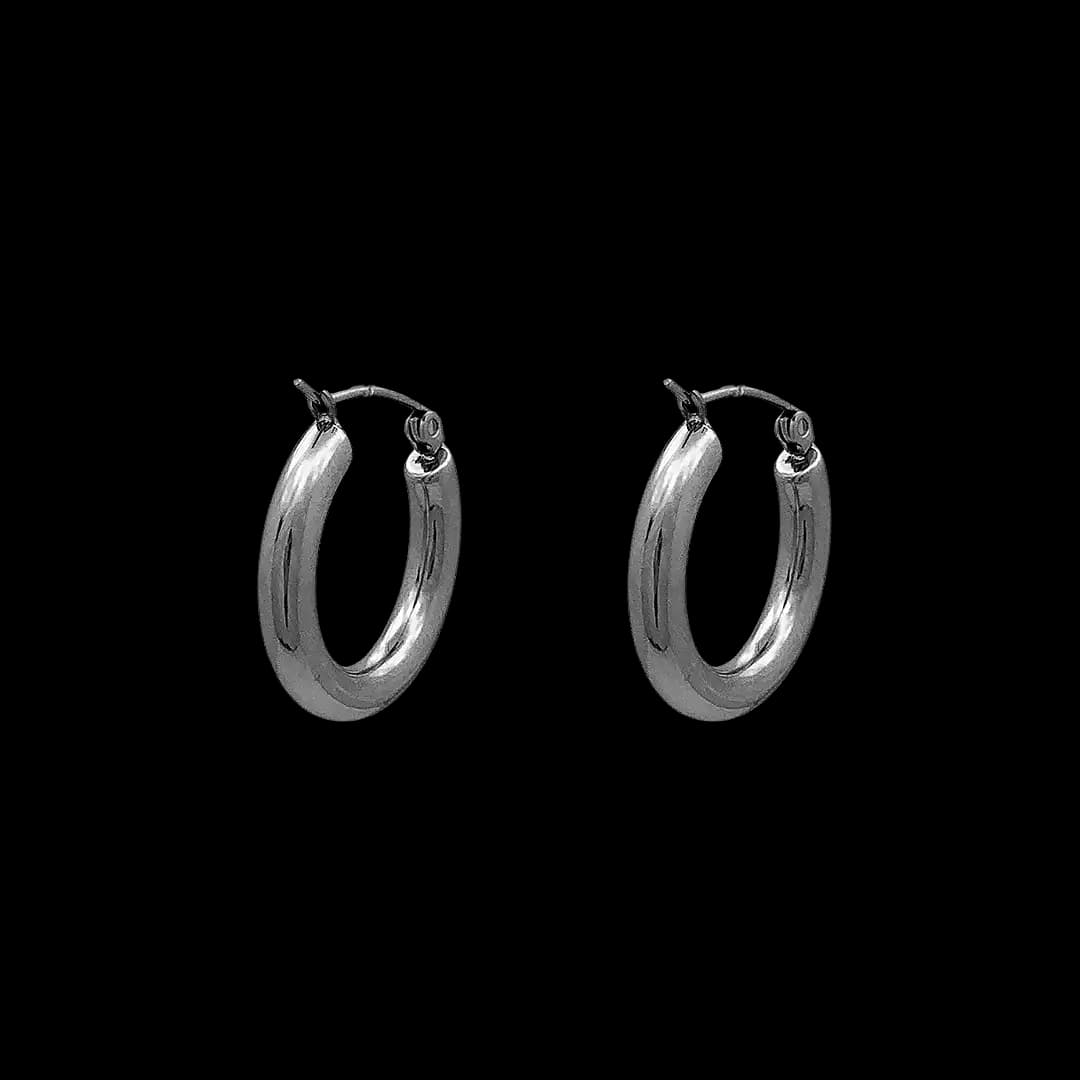 گوشواره حلقه ای ضخیم استیل (Chunky Tube Hoop Earrings)