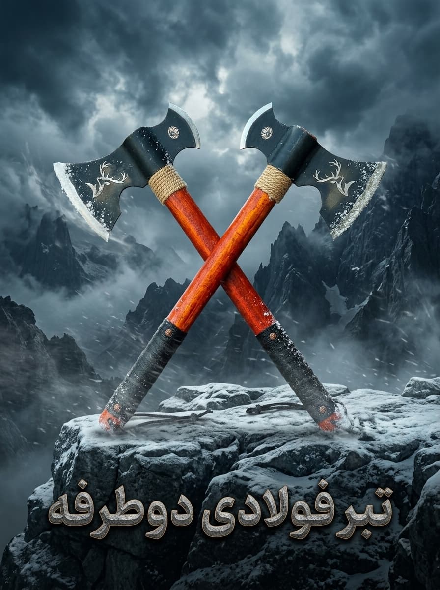 تبر فولادی دو لبه با تیغه مستحکم و ساخت باکیفیت