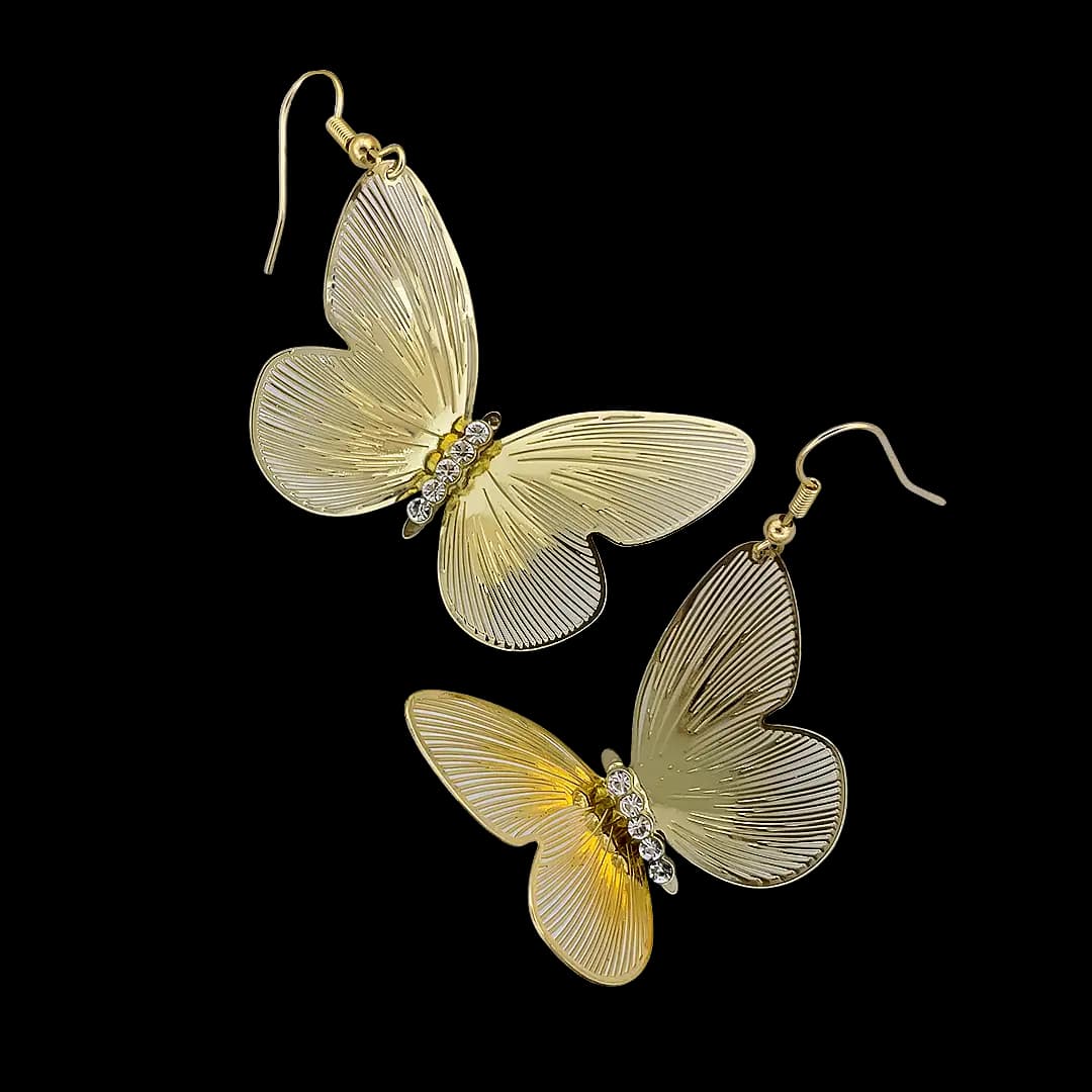 گوشواره آویز پروانه فیلیگران (Large Filigree Butterfly Drop Earrings) — تصویر ۵