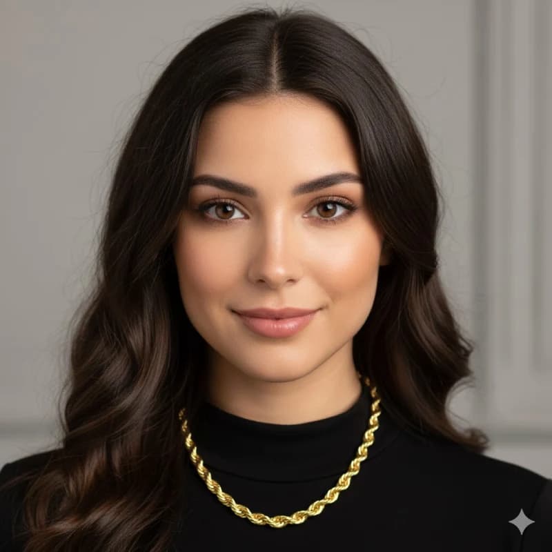 گردنبند طنابی ضخیم (Chunky Rope Twisted Chain Necklace) — تصویر ۲