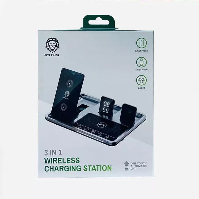 پایه شارژر وایرلس چندکاره گرین لاین مدل Green Lion wireless charging Station 4in1 — تصویر ۴