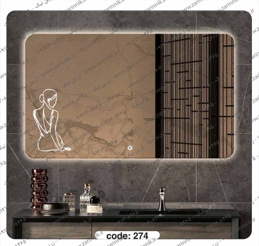 آینه مدرن زرین نیک کد AD095