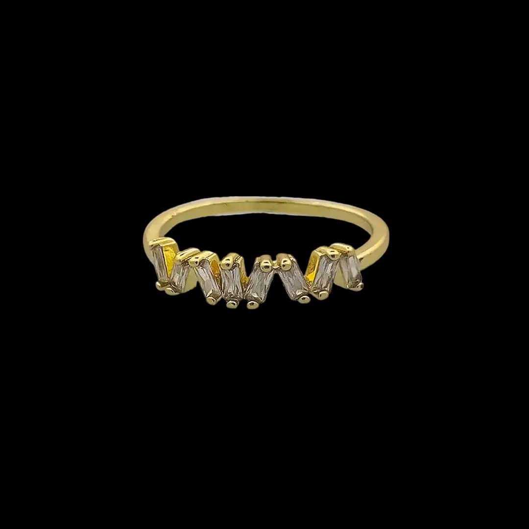 انگشتر نگین باگت زیگزاگ (ZigZag Baguette Gemstone Ring