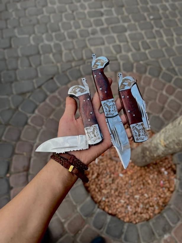 چاقو دنده ای مطهر دسته پادوک سایز بزرگ — تصویر ۲