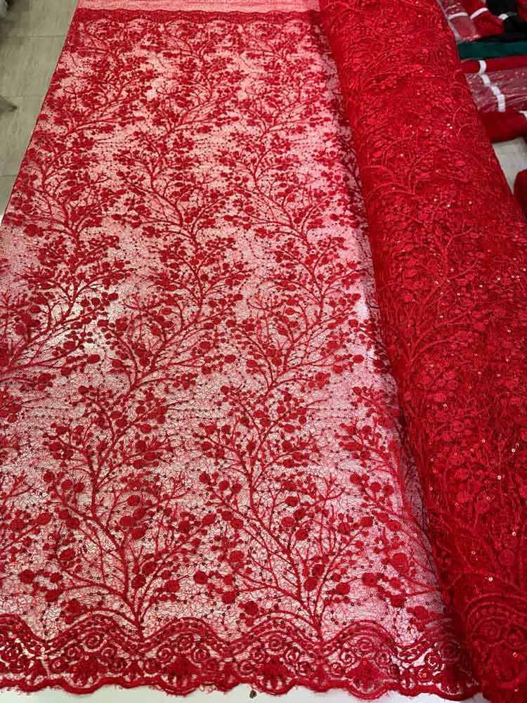 پارچه گیپور کله مورچه‌ای قرمز