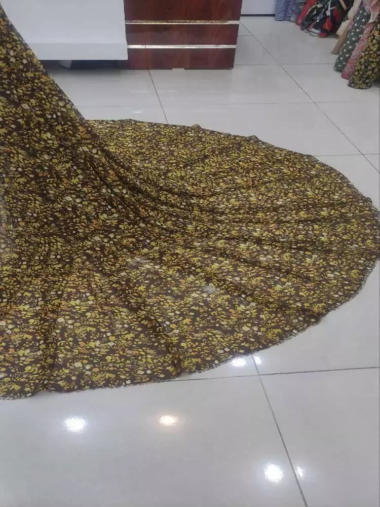 پارچه حریر شیفونجو طلایی