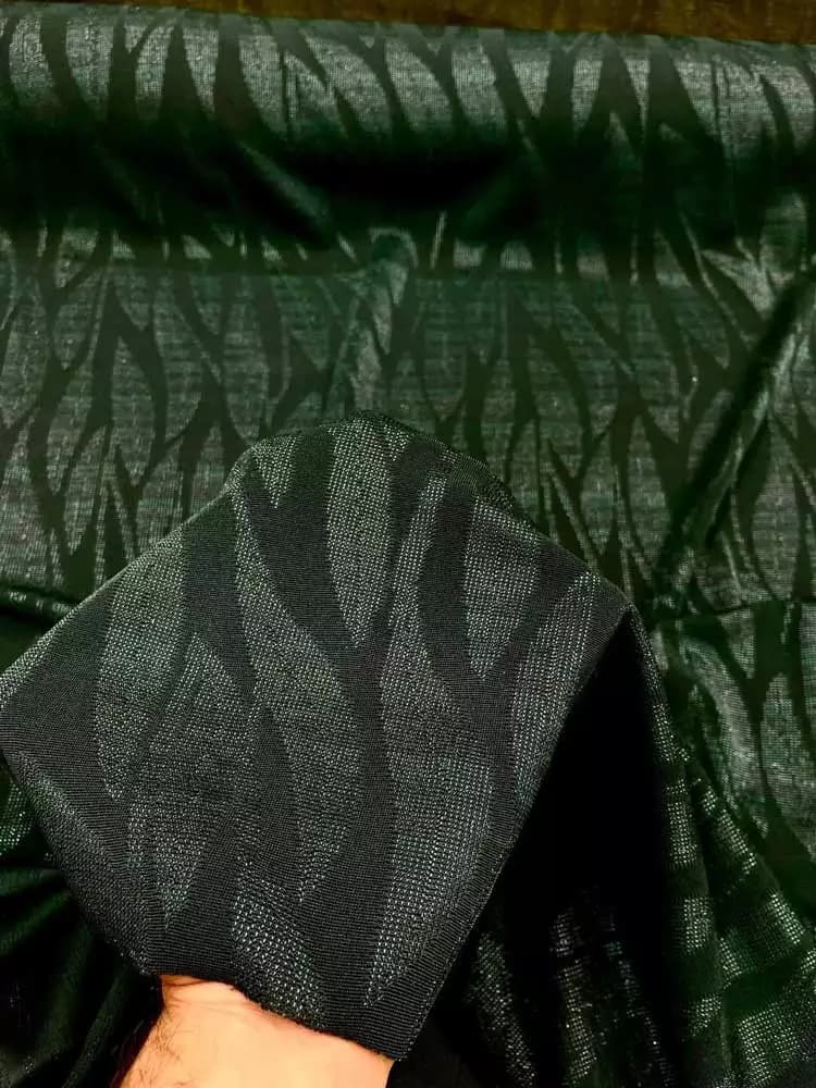 پارچه لمه گلدار سبز