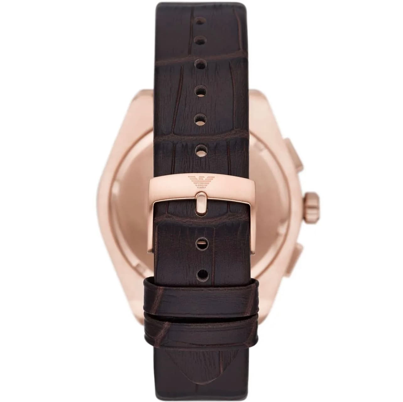 ساعت مچی مردانه کرنوگراف با صفحه آبی و بند چرمی قهوه‌ای Emporio Armani مدل AR11563 — تصویر ۳