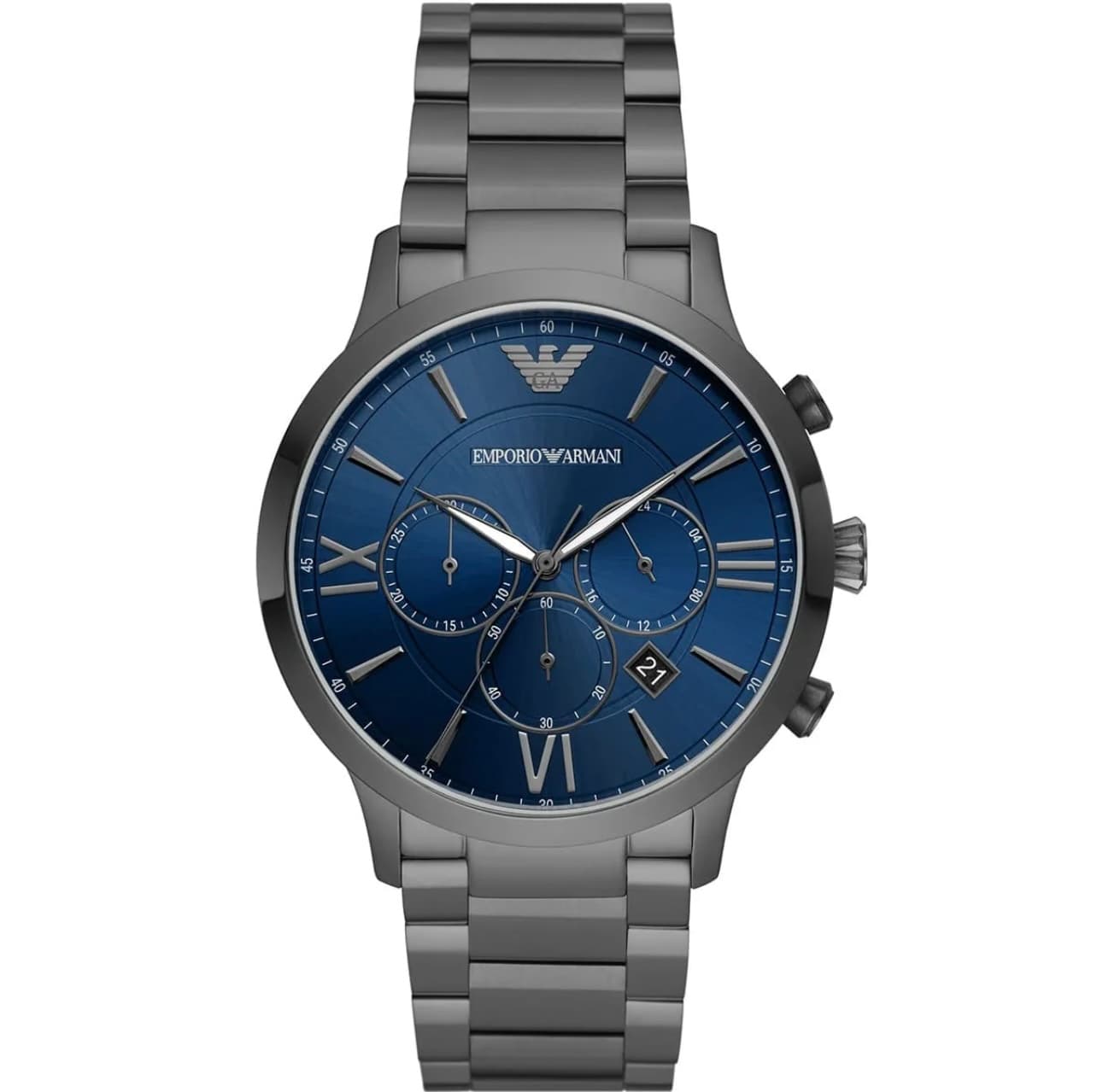 ساعت مچی مردانه کرنوگراف با صفحه مشکی و بند آبی Emporio Armani مدل AR11328
