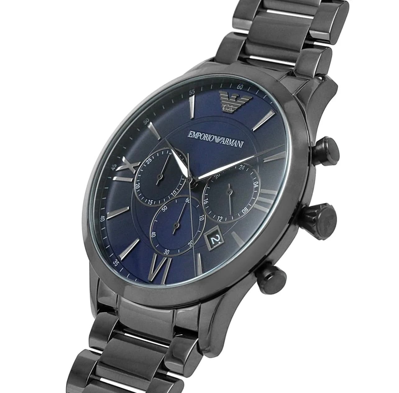 ساعت مچی مردانه کرنوگراف با صفحه مشکی و بند آبی Emporio Armani مدل AR11328 — تصویر ۴