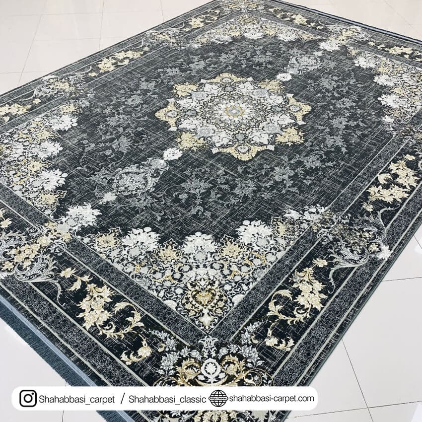 فرش ماشینی وینتیج کد 1023 دودی