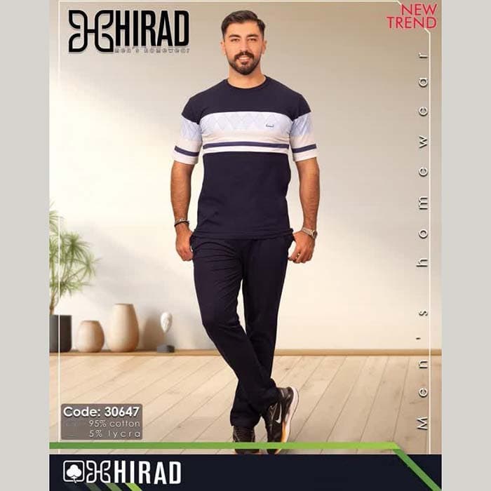 ست تیشرت و شلوار مردانه مدل 30647 برند هیراد نخ پنیه سایز M کد 40929