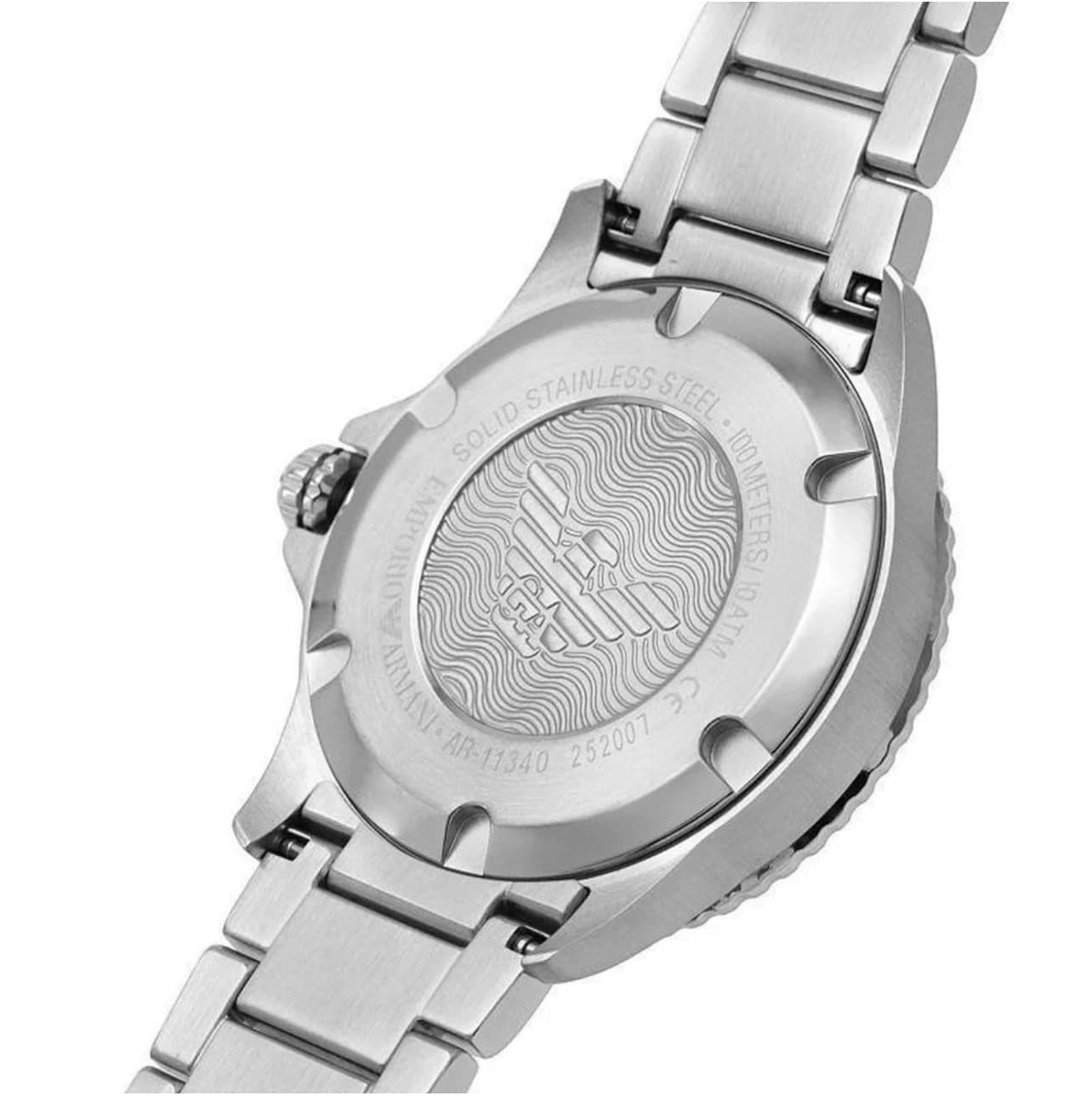 ساعت مچی مردانه استیل نقره‌ای صفحه قهوه‌ای Emporio Armani مدل AR11340 — تصویر ۴