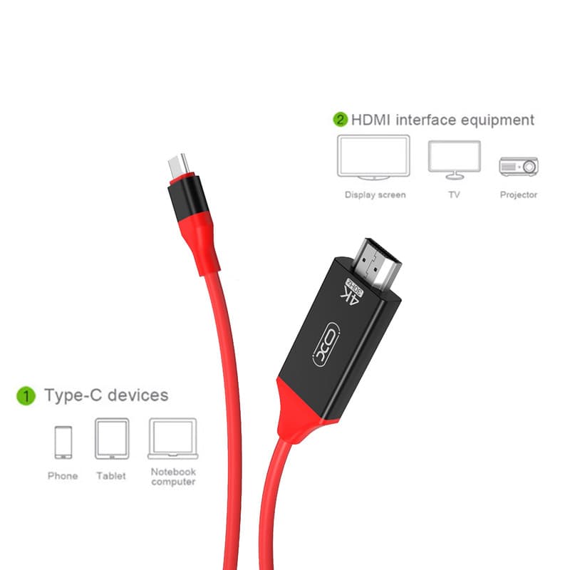 کابل تبدیل تایپ سی به HDMI ایکس او مدل XO GB005 — تصویر ۳
