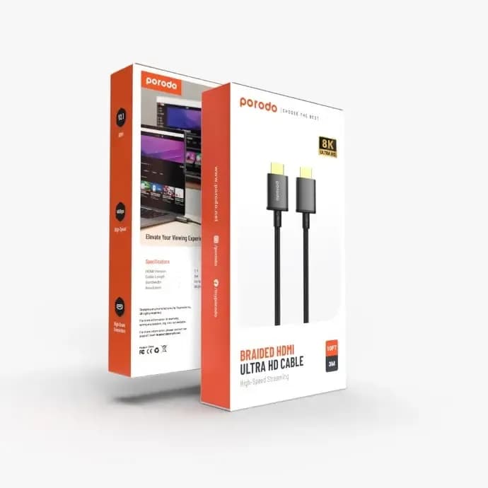 کابل HDMI پرودو PORODO 8K HDMI2.1 PD-8KHDM3 طول ۳ متر — تصویر ۴