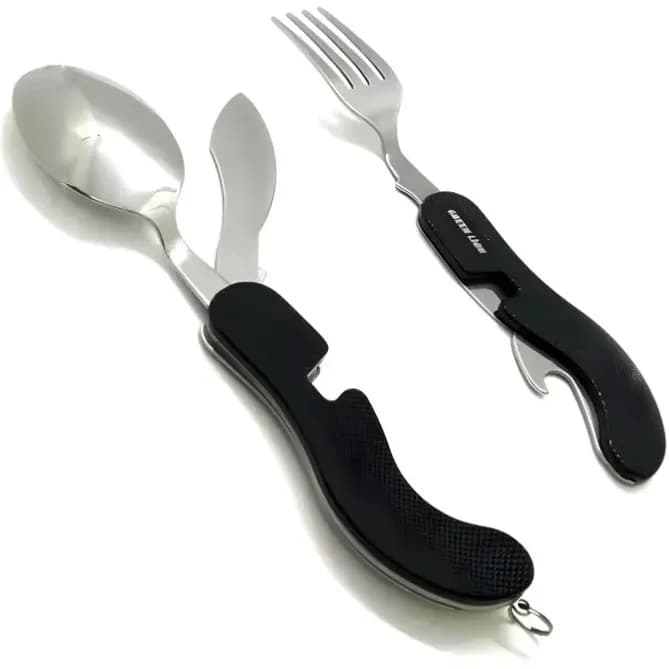 ست قاشق و چنگال مسافرتی گرین لاین Green Lion 4in1 Cutlery Set GN4IN1CSETBK — تصویر ۳
