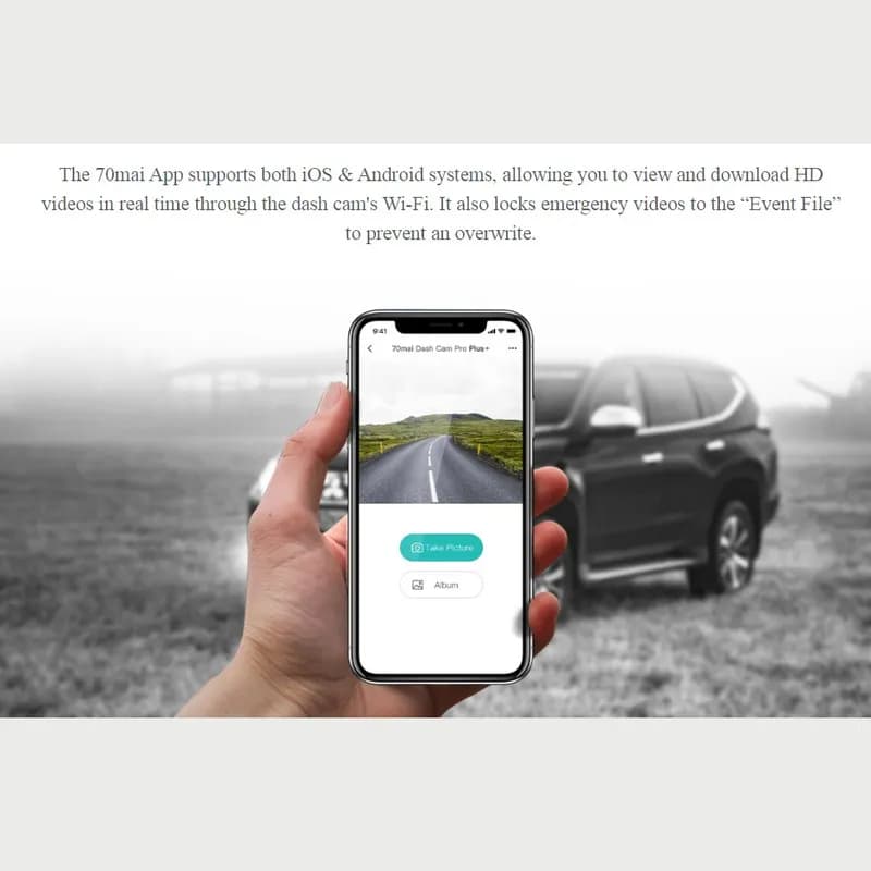 دوربین فیلم برداری خودرو سوِنتی مِی مدل ۷۰mai Dash Cam Pro Plus A500S — تصویر ۳