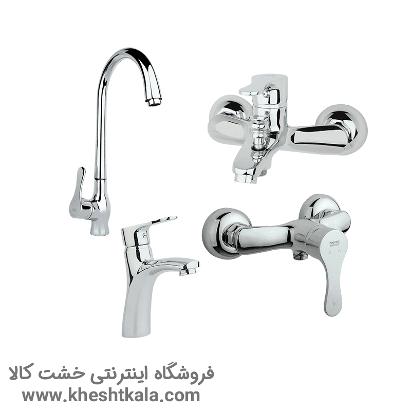 ست شیرآلات راسان مدل صدف – کروم