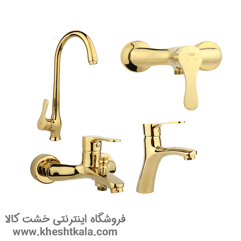 ست شیرآلات راسان مدل صدف – طلایی