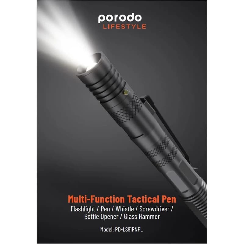 چراغ قوه چندکاره پرودو PORODO MULTI-FUNCTION TACTICAL PEN PD-LS91PNFL — تصویر ۶