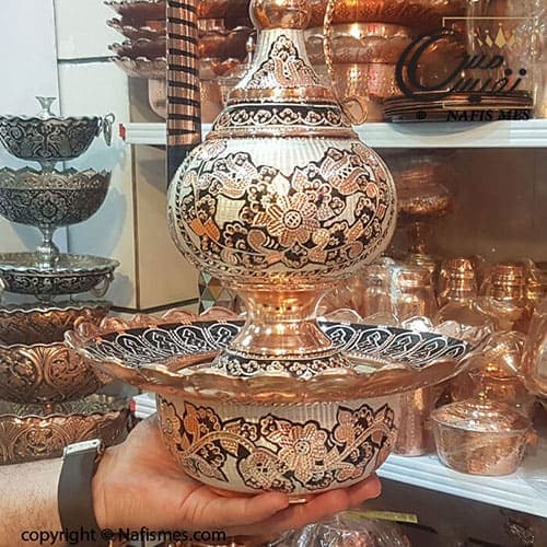 آفتابه لگن نقره کوب مسی طرح توپی — تصویر ۳