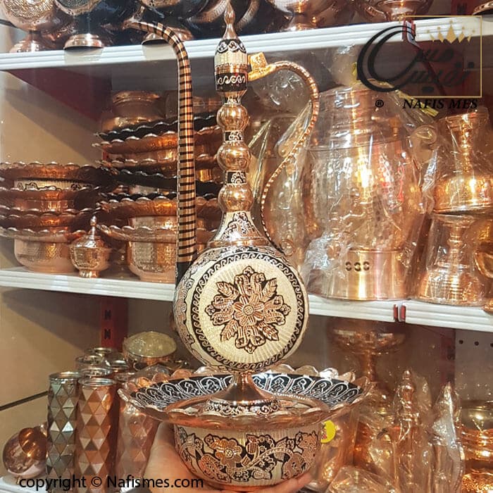 آفتابه لگن نقره کوب مسی