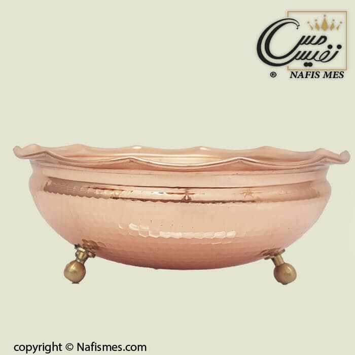 آجیل خوری مسی سه پایه کوتاه طرح المیرا